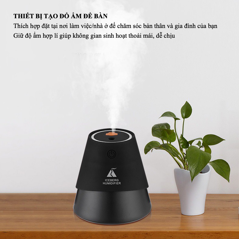 [BH 1 ĐỔI 1] Máy Phun Sương Làm Ẩm Chính Hãng Cao Cấp ICEBERG HUMIDIFIER (Tặng tinh dầu)