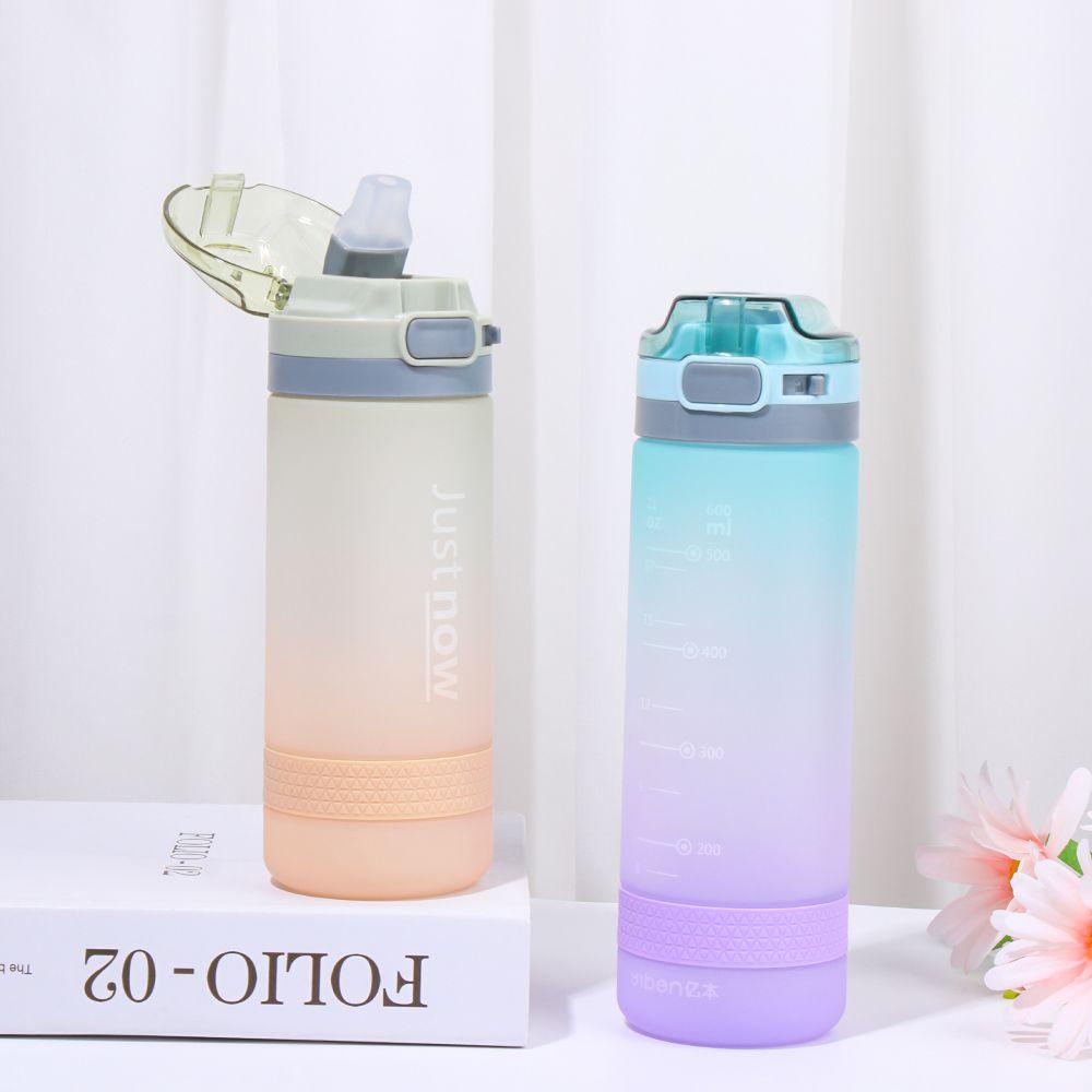 PISTA Bình Nước Thể Thao 400 / 600ml Bằng Nhựa Có Ống Hút Tiện Dụng