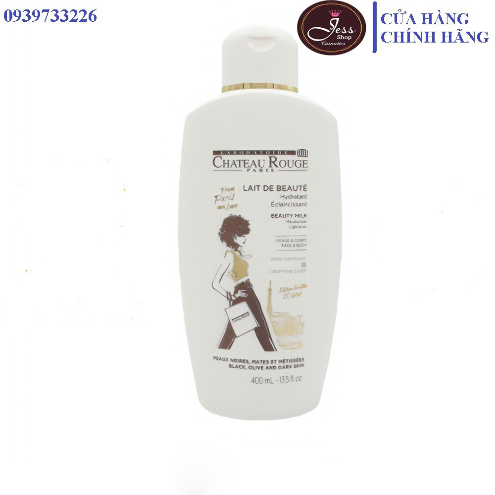 Dưỡng thể trắng Da Body Chateau Rouge Beauty Milk 400ml Mẫu mới
