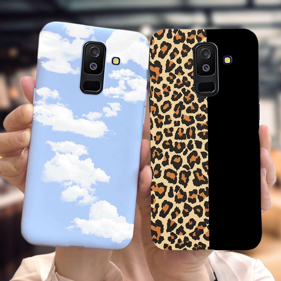 Ốp điện thoại họa tiết da báo cho Samsung Galaxy A6 Plus SM-A605F A6 plus 2018 A605G 6.0 inch