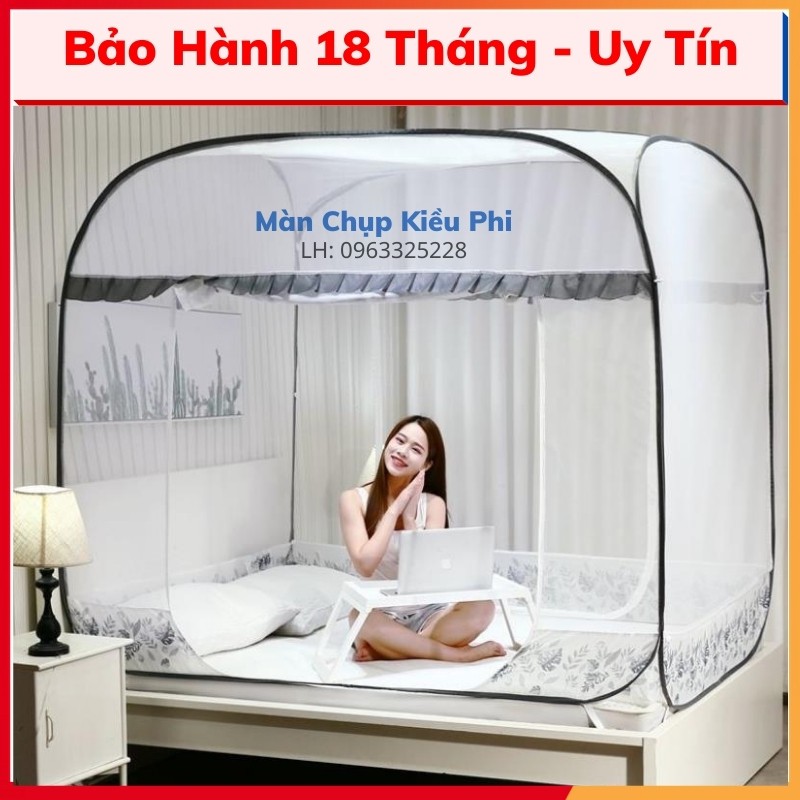 Màn chụp tự bung cao cấp 1m2 1m6 1m8 2m2 Kiều Phi - Mùng chụp tự bung thông minh gấp gọn người lớn cao cấp