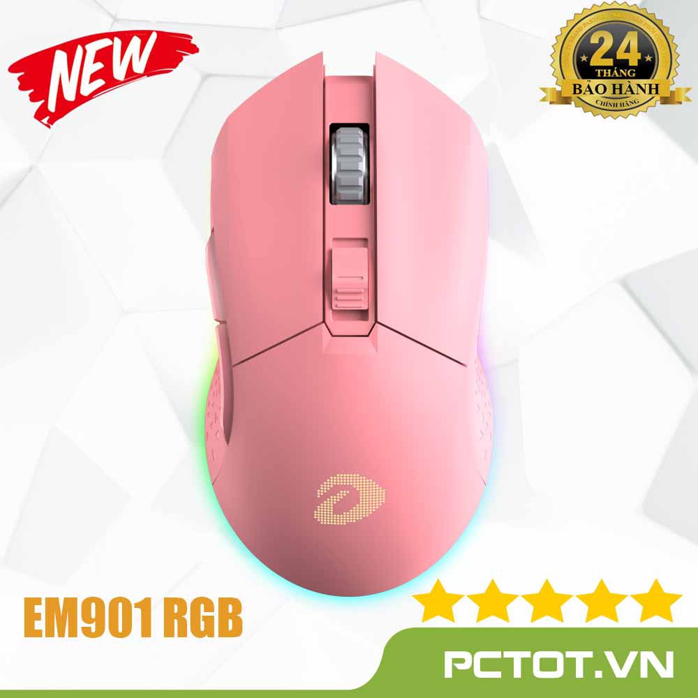 Chuột không dây Gaming DAREU EM901 RGB - PINK (BRAVO ATG4090 sensor)