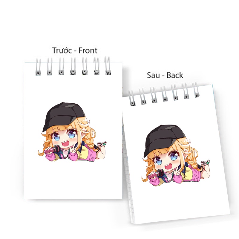 Sổ tay in hình KHỔNG MINH THÍCH ĐI QUẨY lò xo 6x10 ghi chú tiện lợi học tập xinh xắn anime chibi