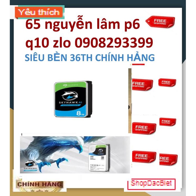 SEAGATE SKYHAWK AI - 8TB- ST8000VE0004-DÒNG Ổ CỨNG CHUYÊN DỤNG CHO DỰ ÁN LỚN-