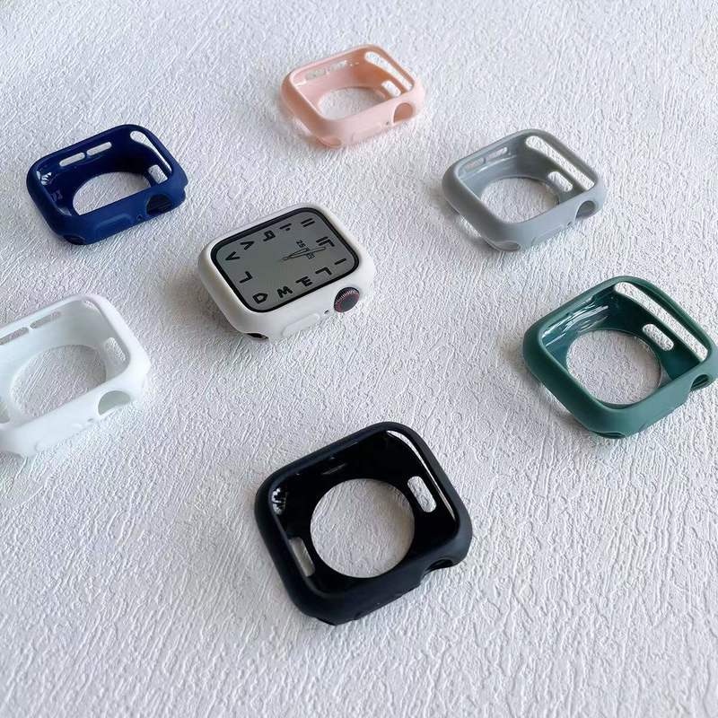 Vỏ bọc đồng hồ bằng silicone mềm thích hợp cho Apple Watch series se 7 6 5 4 3 iWatch 45 41 45mm 41m 44mm 40mm 42mm 38mm