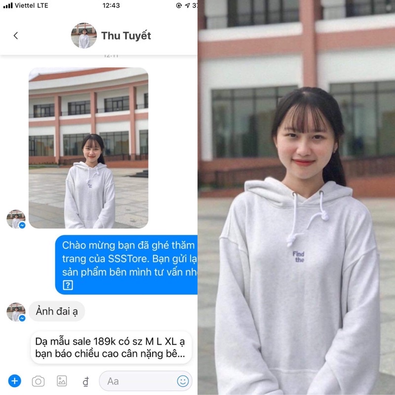 áo hoodie Findthe màu xám trắng ảnh thật unisex ( nam nữ mặc đều được) | BigBuy360 - bigbuy360.vn