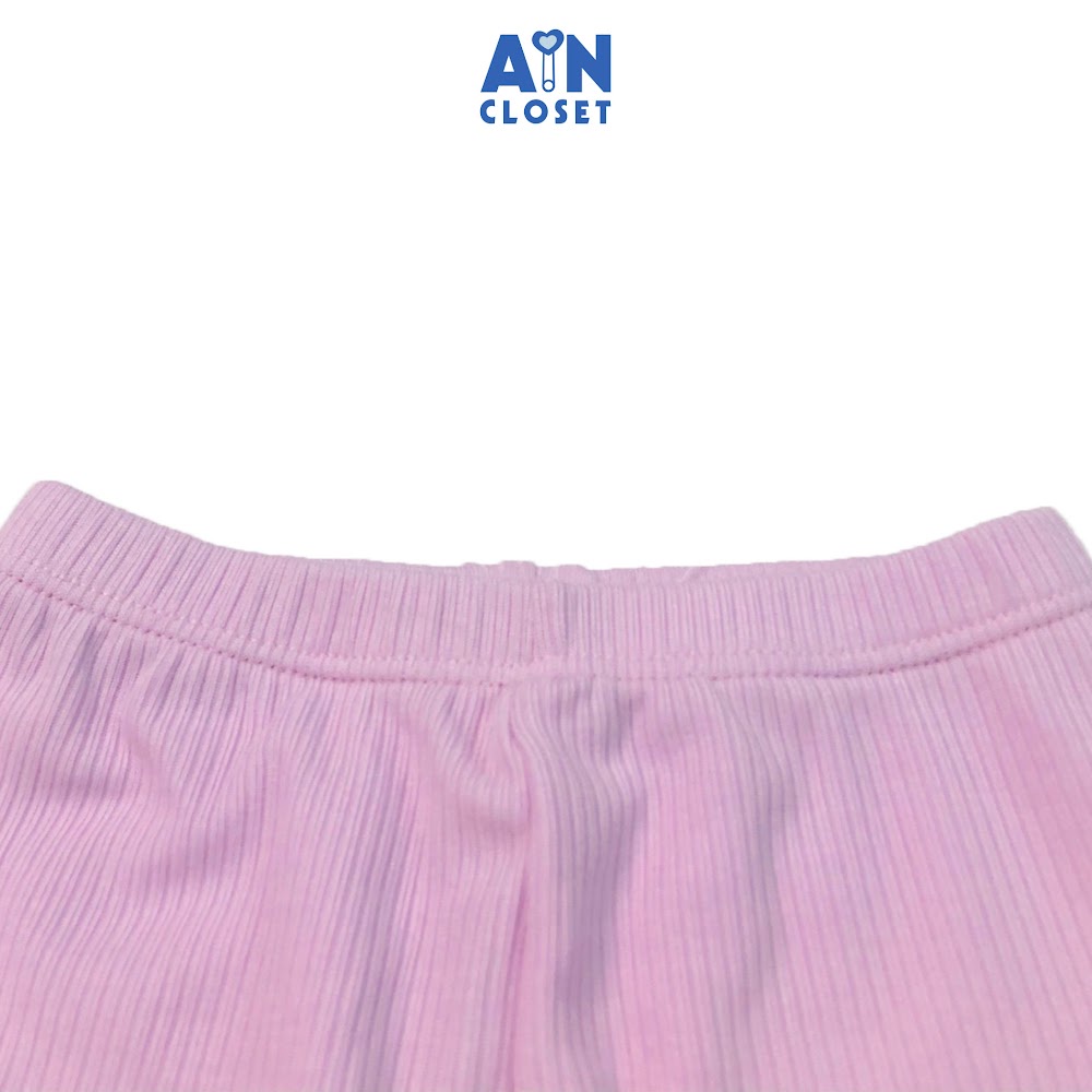Quần Legging dài bé gái Tím trơn thun gân - AICDBGD3A5IZ - AIN Closet