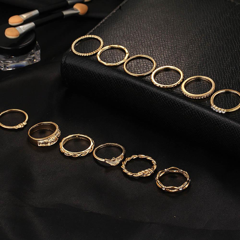 PINEVN Bộ 12 Nhẫn Đeo Đốt Ngón Tay Thiết Kế Mới Thời Trang Dành Cho Nữ