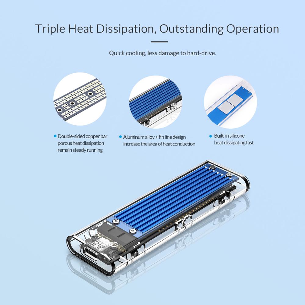 Hộp Đựng Ổ Cứng Ssd M.2 Orico Tcm2-c3 Dung Lượng 10gbps Hỗ Trợ Giao Thức Uasp USB 3.1 Thế Hệ 2 Type-c