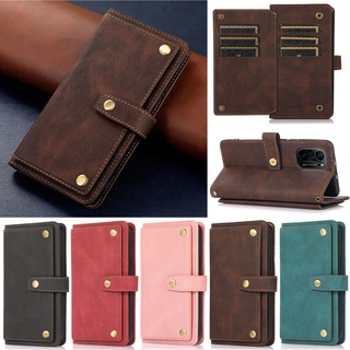 Vỏ sang trọng cho xiaomi poco x3 nfc poco x3 pro poco f3 mi 10t pro poco m5s redmi note 12 pro 4g matte nhiều ví thẻ mềm da pu flip stand vỏ đa năng