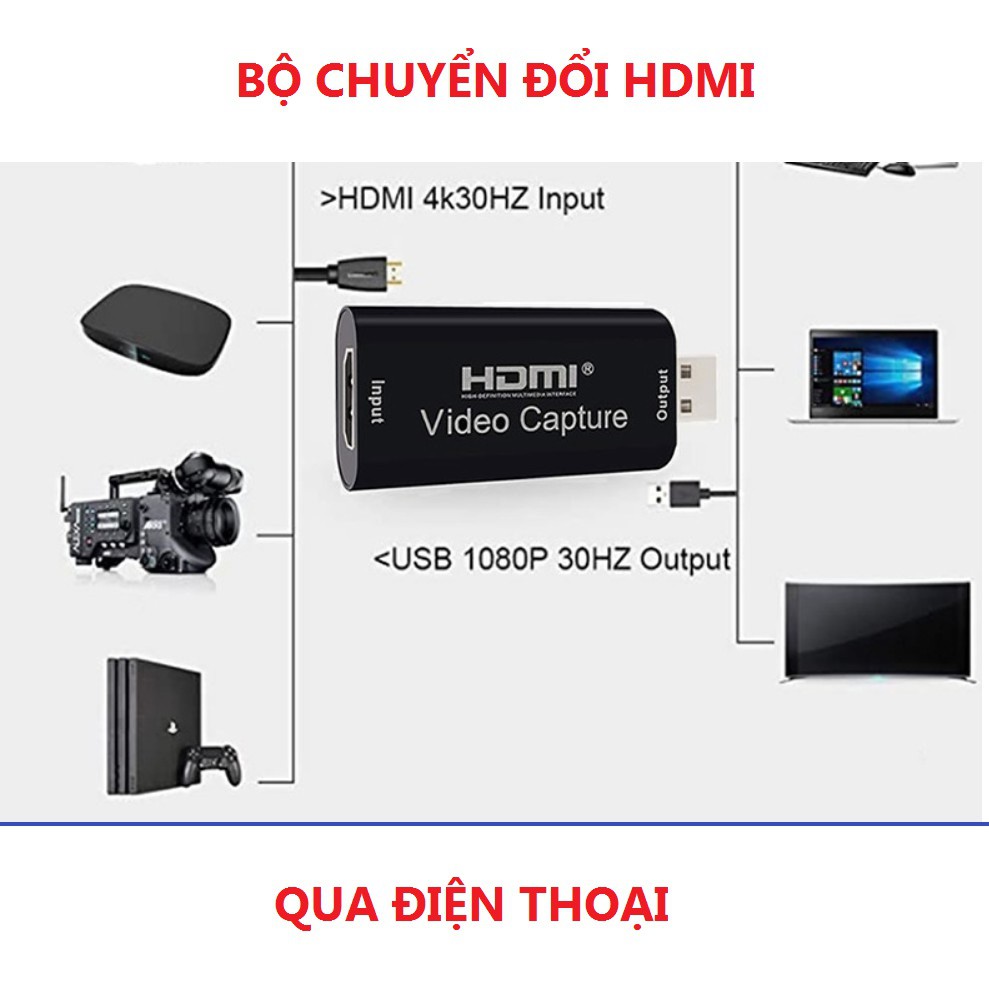 Bộ chuyển đổi tín hiệu HDMI qua điện thoại Android - Có sẵn cổng cắm điện thoại loại có dây