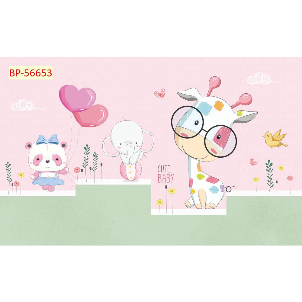 Tranh Dán Tường Phòng Trẻ Em Hoạt Hình Dễ thương, màu sắc tươi tắn dán phòng ngủ, phòng vui chơi không lo phai màu