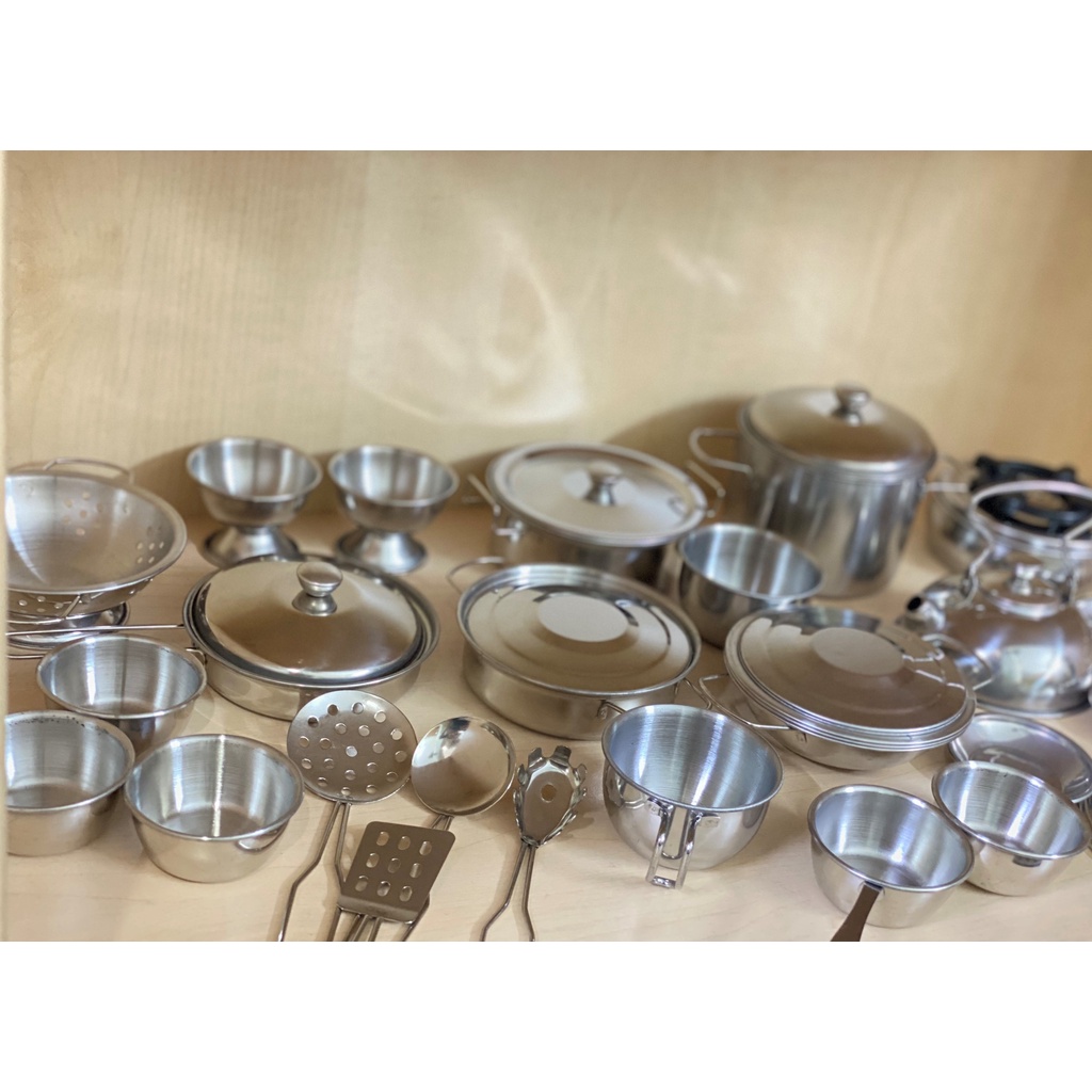 Bộ Đồ Chơi Nấu Ăn, Đồ Chơi Trẻ Em - Bộ Nấu Ăn Inox 23-33-40 Chi Tiết