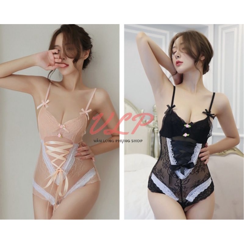 [FULL SET KÈM VỚ]_DN66_Bodysuit ren hoa dễ thương