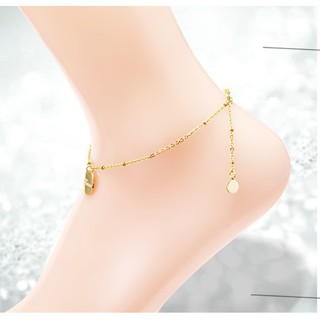 Lắc Chân Nữ Mặt Tròn Khắc Chữ Forever Titan Không Đen Ko Ngứa Bilyshop TT 1844