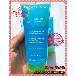 Sữa rửa mặt Bioderma tạo bọt, không chứa xà phòng Bioderma Sebium Gel Moussant 200ml (Dạng Gel)