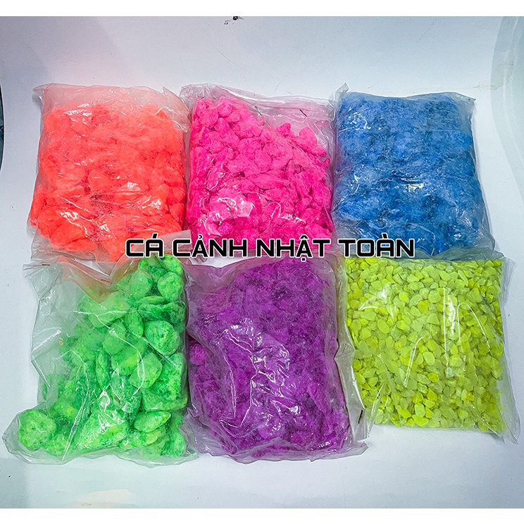 SỎI 1 MÀU ĐỦ MÀU TRANG TRÍ BỂ CÁ, NON BỘ 800G