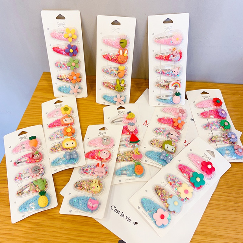 Set 5 kẹp tóc hình trái cây dễ thương cho bé