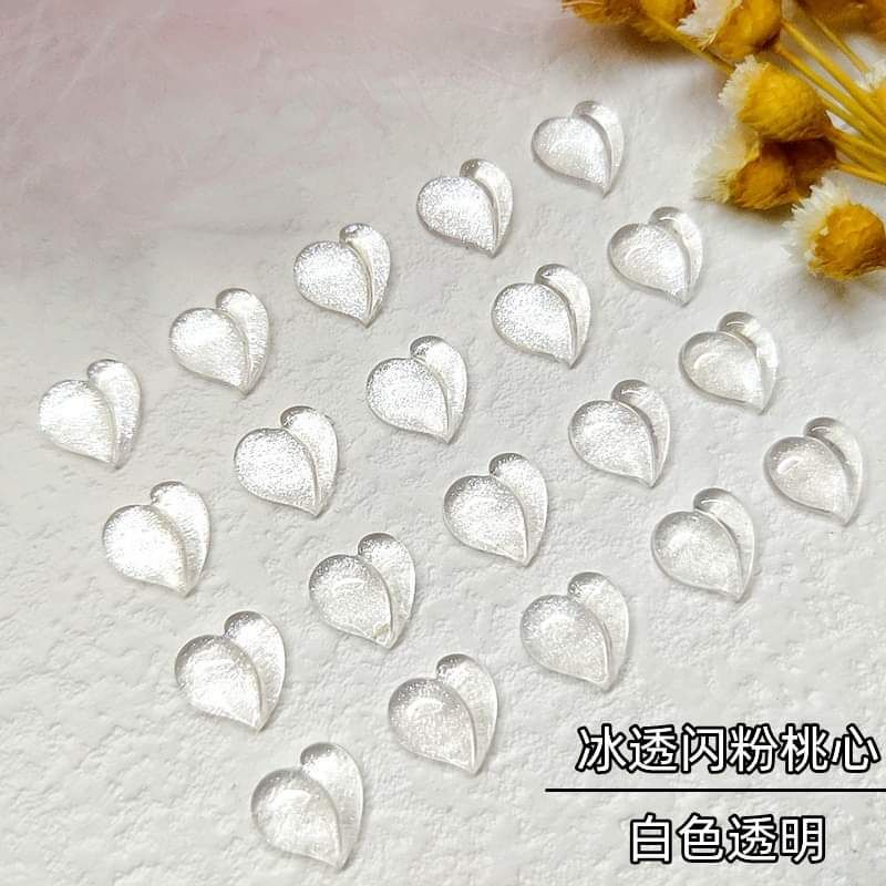 SET 50 VIÊN TIM ĐÀO NHŨ FLASH ÁNH KIM- CHARM NHỰA CAO CẤP