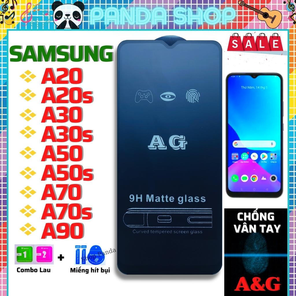Kính Cường Lực Samsung A20/A20S/A30/A30S/A50/A50S/A70/A70S/A90 Chống vân tay - Full màn hình - AG Nhám phủ Nano Cao cấp
