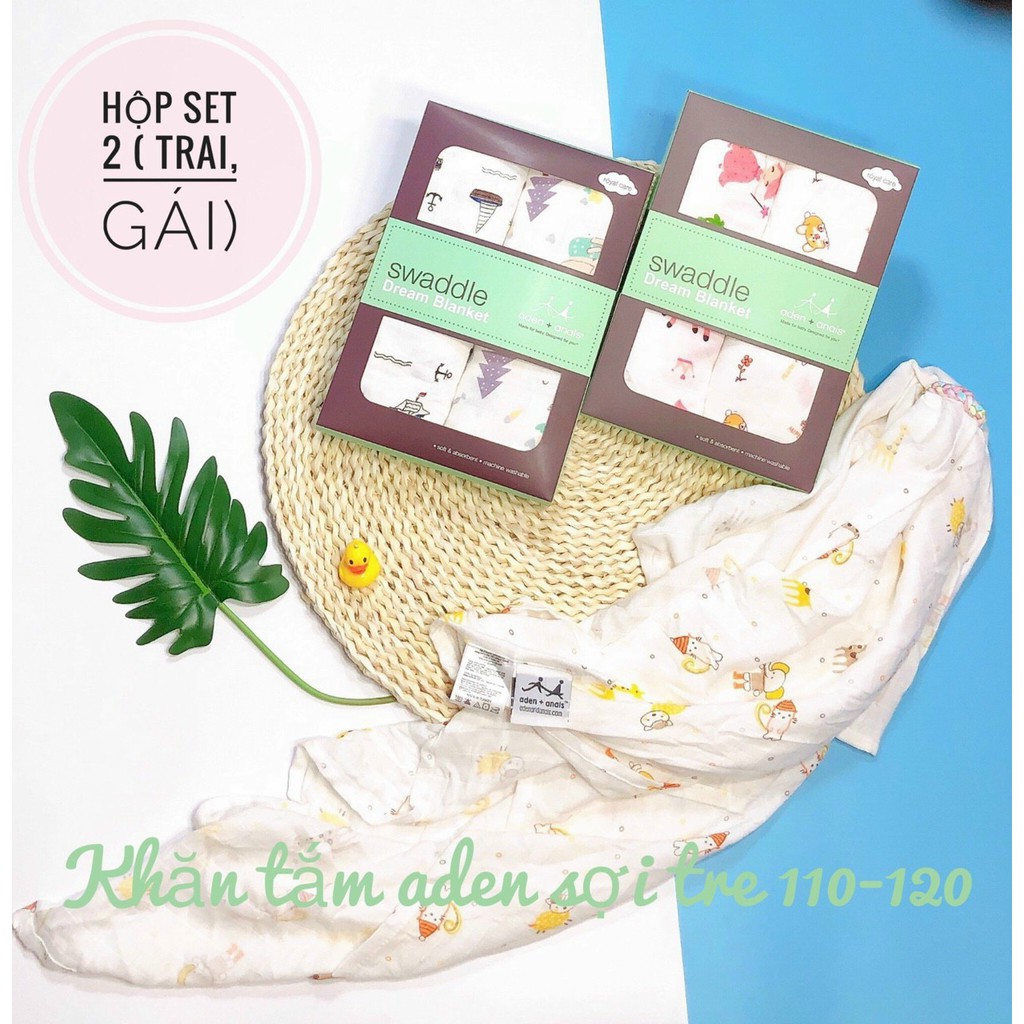 Hộp 2 khăn Aden sợi tre mềm mại