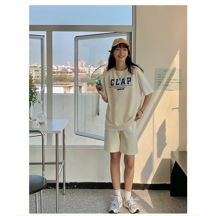 Bộ Đùi Nam Nữ Unisex Clap Bộ Đùi Tay Lỡ  Dày Mịn Thoáng Mát Thiết Kế  Kiểu Dáng Năng Động  Form Rộng