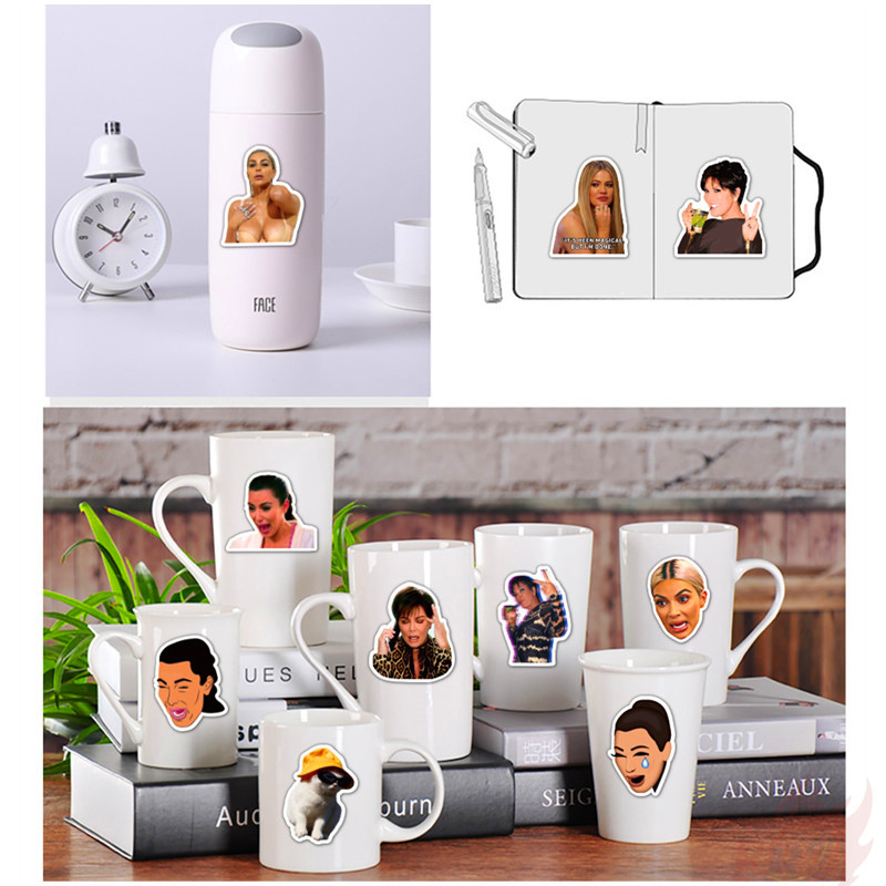 Set 50 miếng dán Kardashians Series 02 chương trình truyền hình thực tế về người nổi tiếng trên Internet cho vali