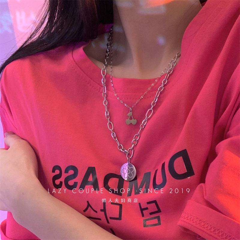 Vòng cổ nữ phối mặt hình gấu thời trang phong cách hip hop