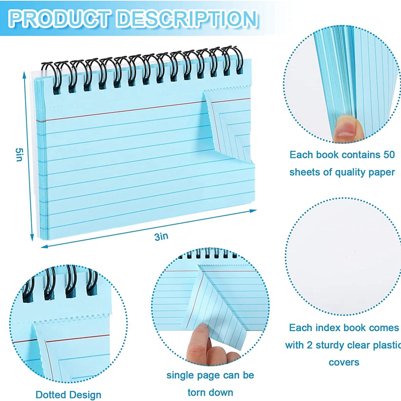 Bộ 18 Thẻ Chỉ Số Học Tập Bằng Pvc Trong Suốt 3X5 Inch Với 6 Màu Khác Nhau