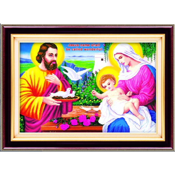 Tranh Thêu Chữ Thập 3D Gia Đình Thánh Gia TN2702 (KHÁCH TỰ THÊU) KT:88x61 cm