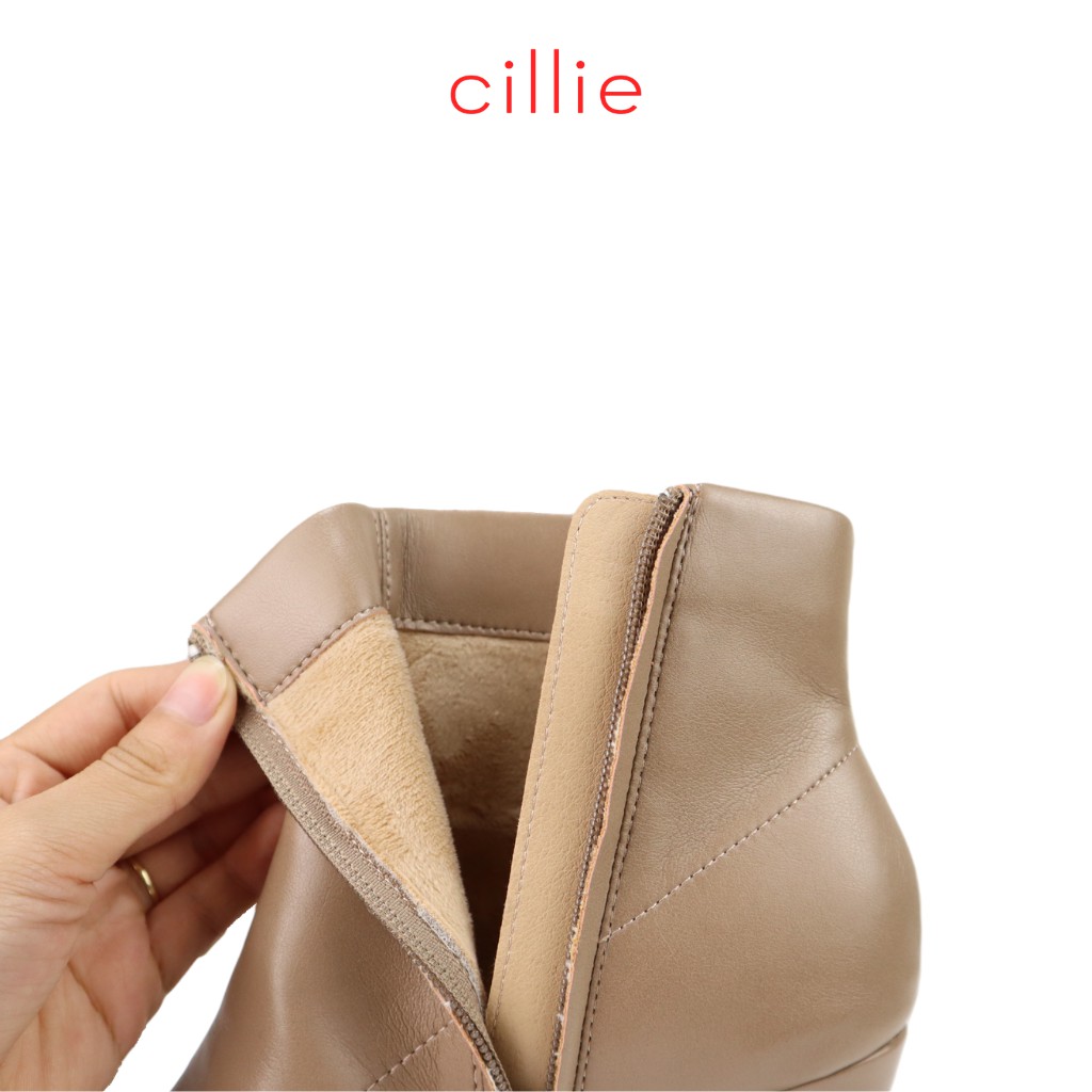 Giày boots nữ cổ thấp mũi vuông thời trang gót vuông 5cm đi làm đi chơi dạo phố Cillie 1222 | BigBuy360 - bigbuy360.vn