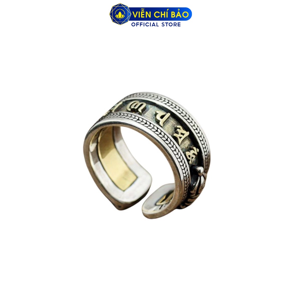 Nhẫn bạc nam lục tự đại minh bản trơn chùy kim cang chất liệu bạc Thái thương hiệu Viễn Chí Bảo N101235