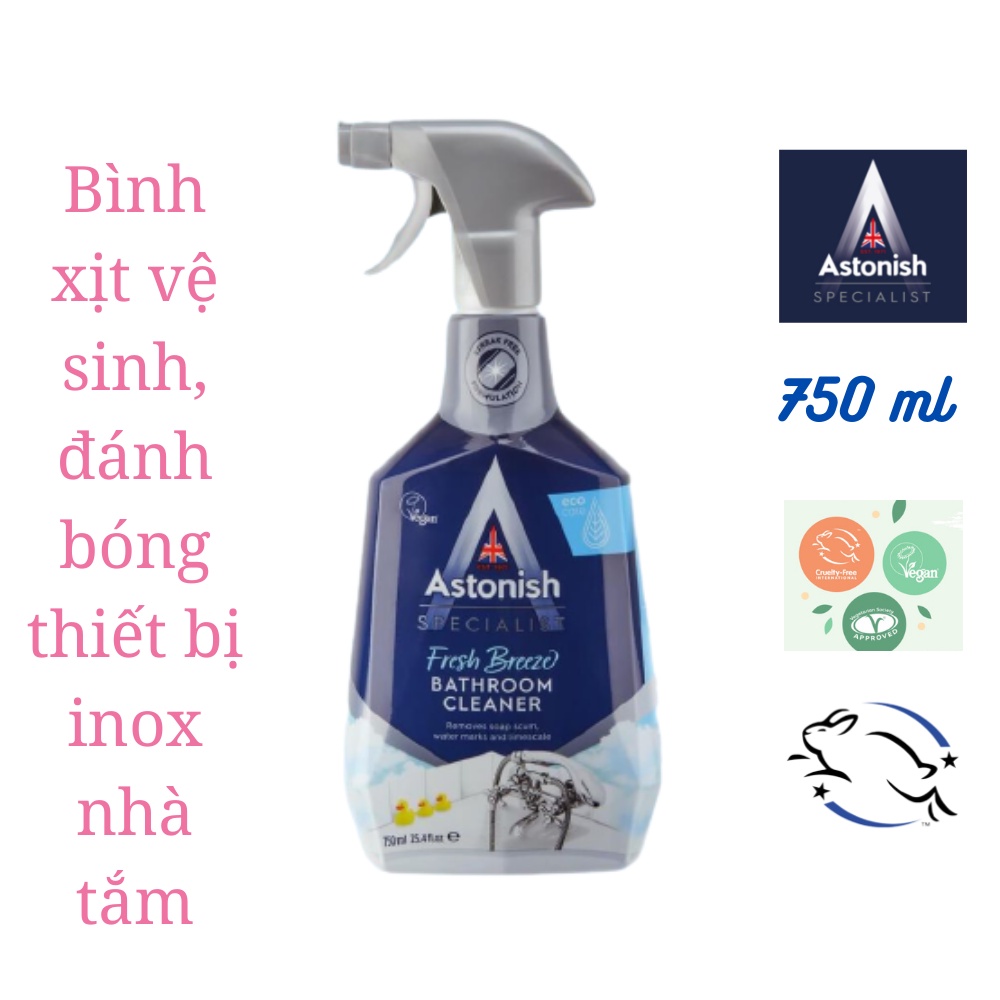 Bình xịt tẩy rửa vòi inox, vòi sen các thiết bị inox nhà tắm Astonish C6710