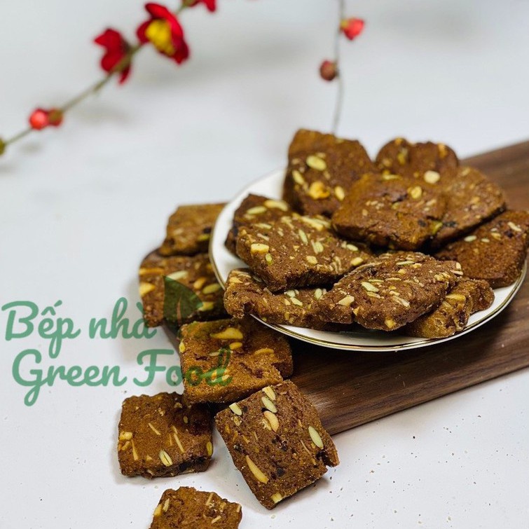 Bánh 𝐂𝐎𝐎𝐊𝐈𝐄𝐒 nguyên cám GreenFood, Bánh ăn kiêng giảm cân dành cho người giảm cân, tiểu đường