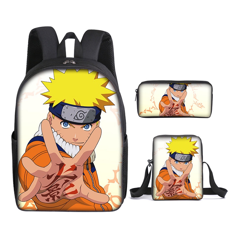 Balo Naruto Bộ Ba Lô In Họa Tiết Hoạt Hình Kakashi Cho Bé cặp đi học Sasuke ba lô đi học