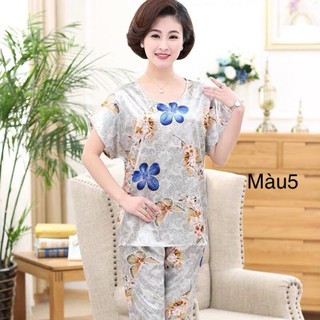 Bộ quần áo lụa trung niên hàng Quảng Châu
