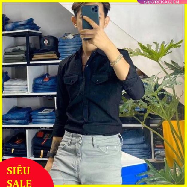 [ MỚI ] Áo Denim l Áo Sơ Mi Nam Dài Tay Nam Chất Dày Dặn_Sản Phẩm HOTT | BigBuy360 - bigbuy360.vn