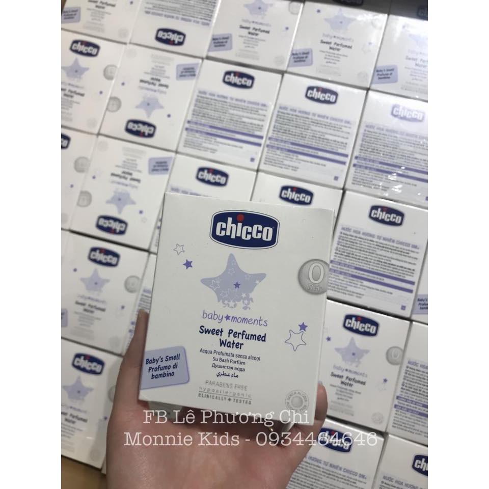 Nước hoa cho bé CHICCO 0m+ 100ml, nước hoa trẻ em hương thơm tự nhiên - Monnie Kids