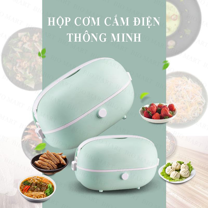 Hộp Cơm Cắm Điện 1 Tầng Khay Inox Nhỏ Gọn - Hộp Cơm Hâm Nóng Và Giữ Nhiệt, Ủ Cơm Tự Động, Dùng Cho Văn Phòng - BIO157