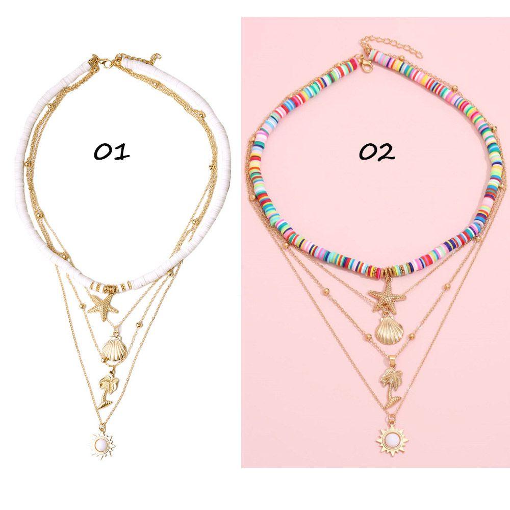 Vòng cổ Nhiều Lớp Mặt Vỏ Sò Thời Trang Đi Biển Cho Nữ