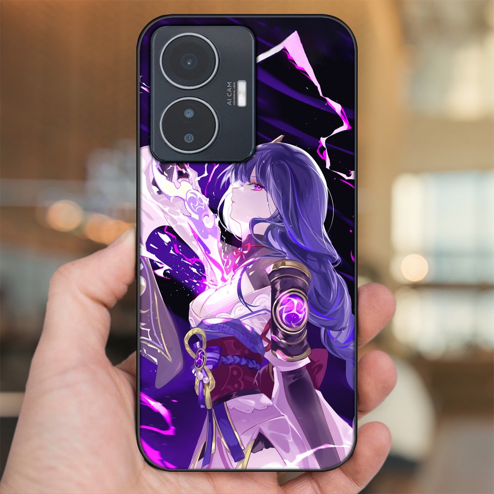 Ốp lưng Vivo Y55 2022 viền đen in hình Raiden Shogun Genshin Impact