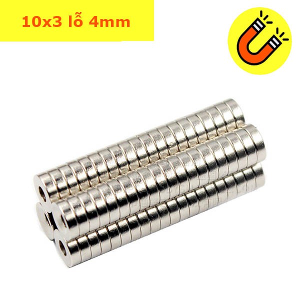 Nam châm 10x3 lỗ 3mm dùng làm đồ chơi câu cá