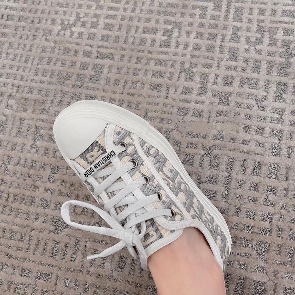 Giày thể thao nữ họa tiết DO vải thêu hàng cao cấp