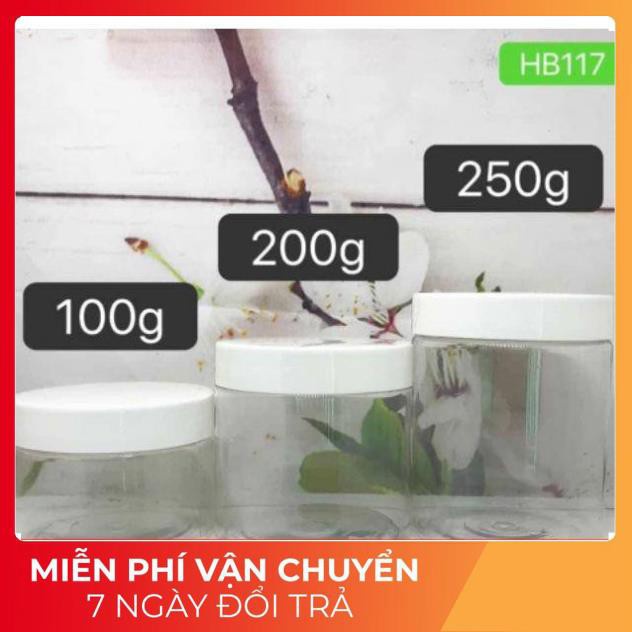 Hủ Đựng Kem ❤ SIÊU RẺ ❤ Hũ Nhựa Pet Trong,Nâu,Đen 200g,250g đựng mỹ phẩm, thực phẩm, đồ khô, ngũ cốc