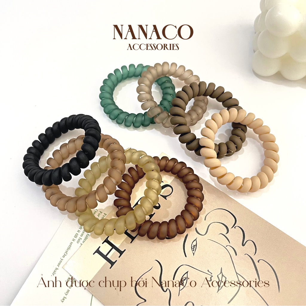 Dây buộc tóc lò xo, đồ cột tóc Acrylic sơn nhám lì phong cách Hàn quốc Nanaco