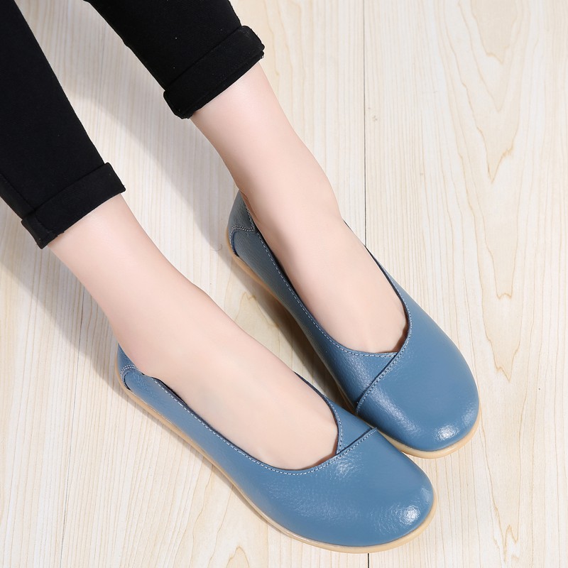 💕Giày Lười Da Bò Thời Trang Cho Nữ Giày bệt thời trang dễ thương Giày bệt nhẹ thoáng khí giày tùy chọn trong một loạt các màu sắc