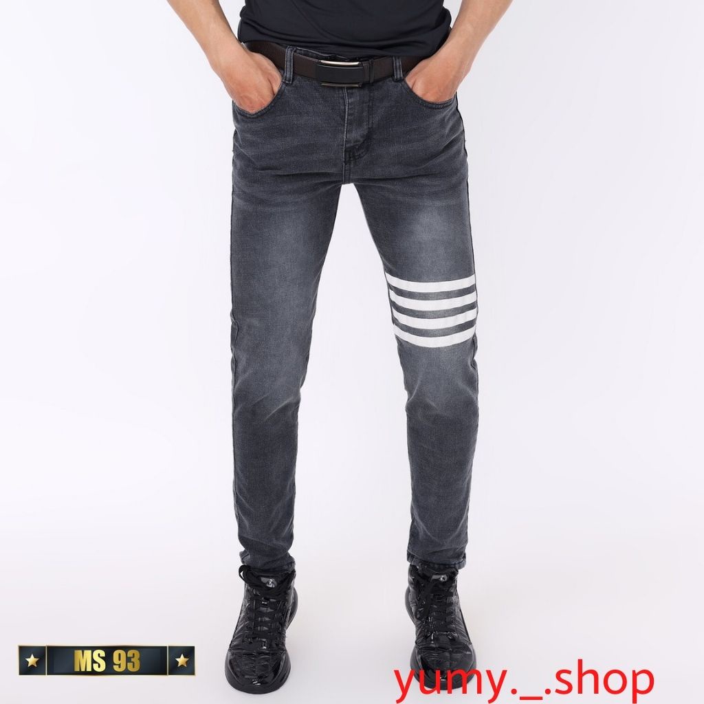 Quần Jean Nam Chất Bò Xám Trơn Họa Tiết Kẻ Gạch AD93JM Co Giãn 4 Chiều Mang Phong Cách Trẻ Trung(44 - 75KG)