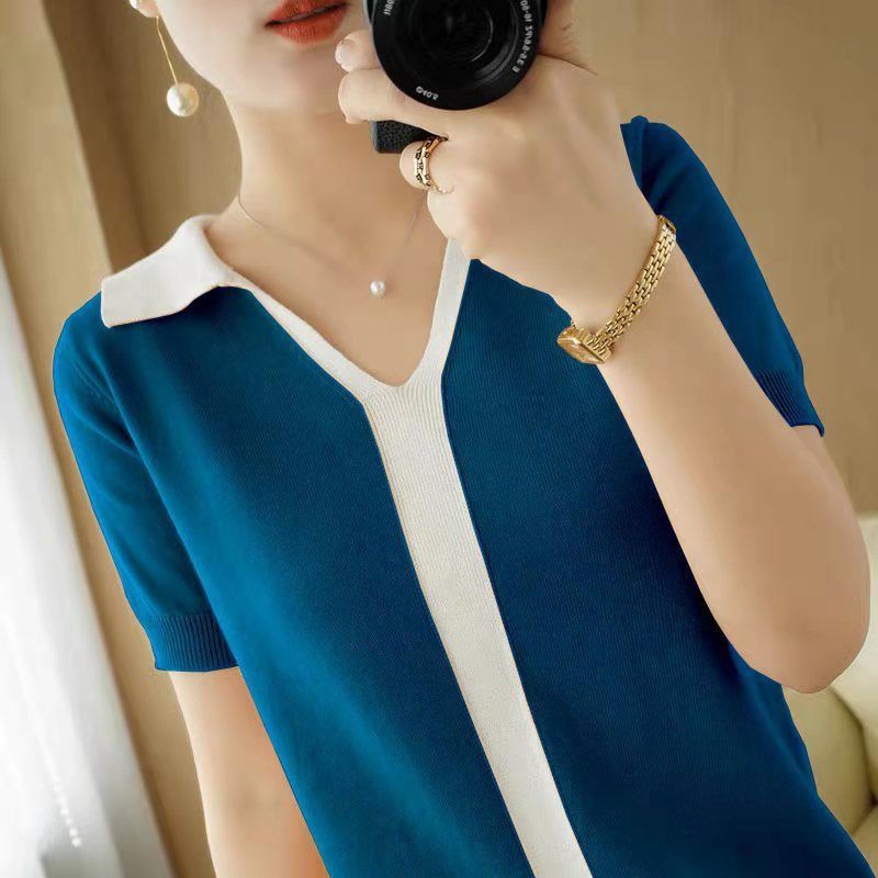 Áo thun tay ngắn dáng rộng thời trang mùa hè cho phụ nữ trung niên