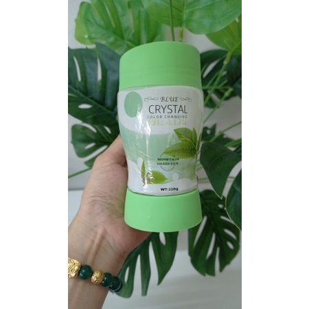 SIÊU HOT Sáp thơm Cristal Blue 220g hương green tea có đèn led thành phần tự nhiên, hương thơm dịu mát