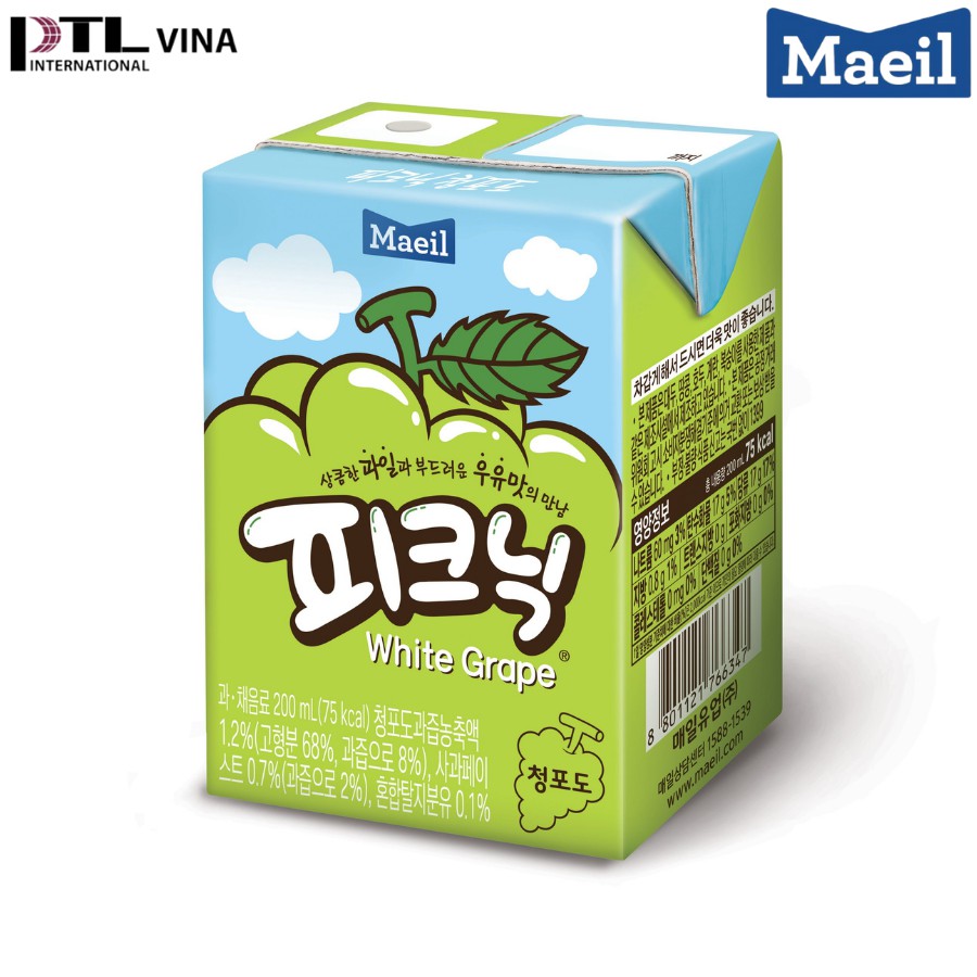 Nước ép trái cây cho trẻ Picnic Maeil nhập khẩu Hàn Quốc vị nho cung cấp chất dinh dưỡng chất sơ cho bé 200ml
